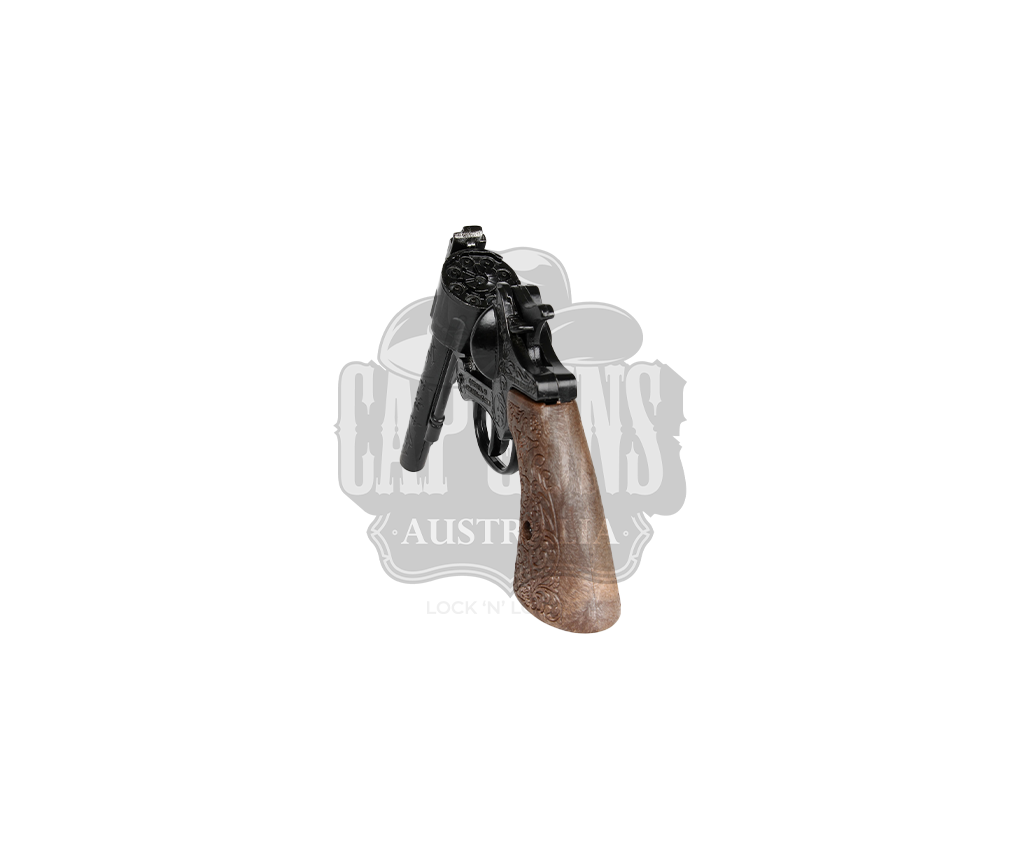 Gonher - Cowboy Revolver - 8-Shots - Diecast Metal - Brown/Black with Box