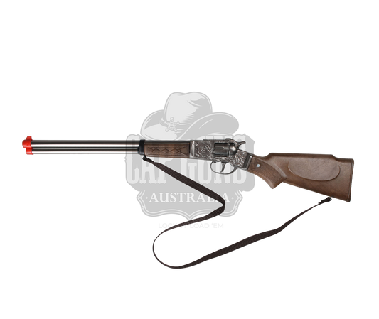 Gonher - Cowboy Rifle 8-Shots - Diecast Metal - Brown/Nickel accent with Box