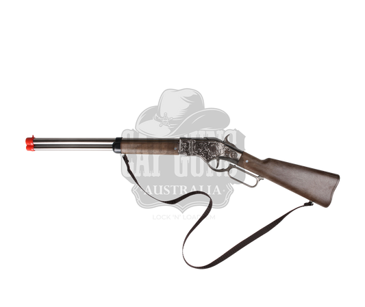 Gonher - Cowboy Winchester Rifle - 8-Shot - 69.5 cm - Diecast Metal - Brown/Nickel accent and lever action with Box