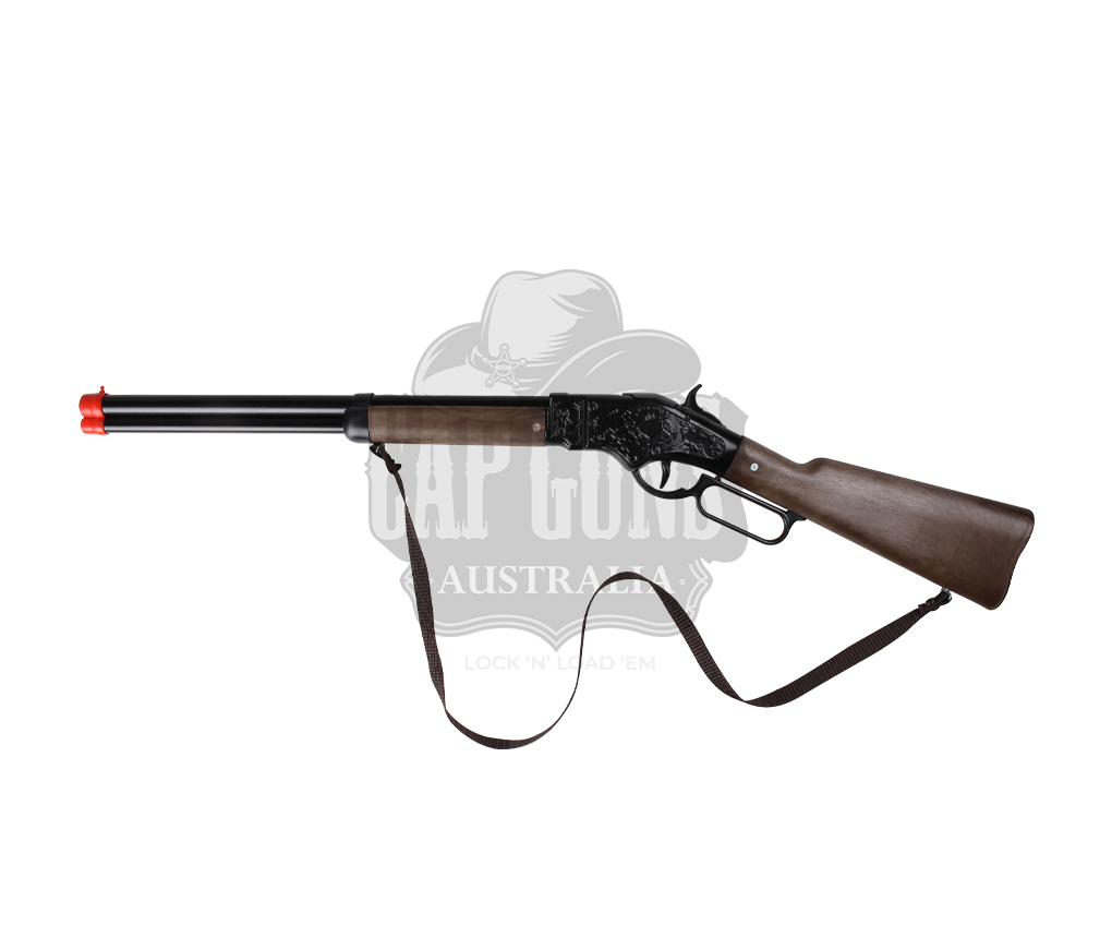 Gonher - Cowboy Winchester Rifle - 8-Shot - 69.5 cm - Diecast Metal - Brown/Black accent and lever action with Box