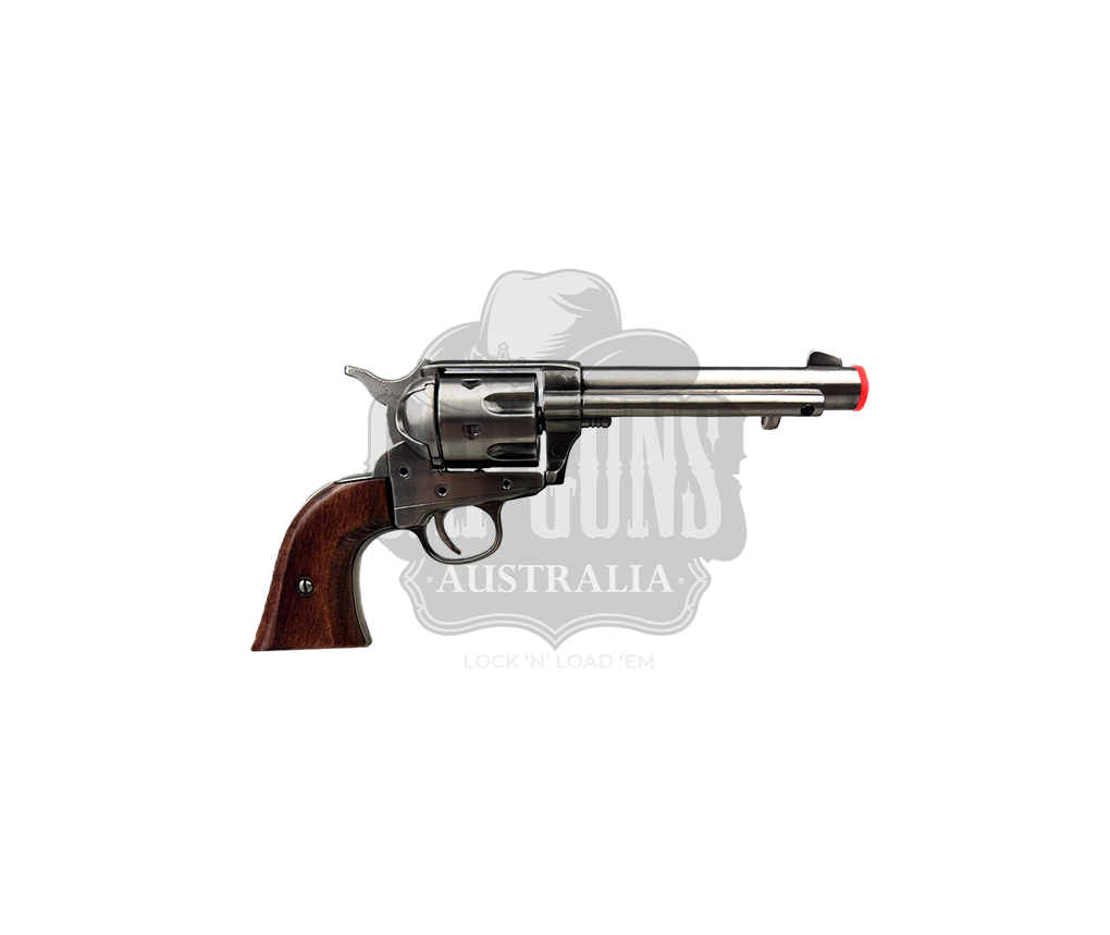 Kolser - Revolver Peacemaker Colt 45 5.5" USA 1873 - Pistol Wood Grips Nickel, Polished