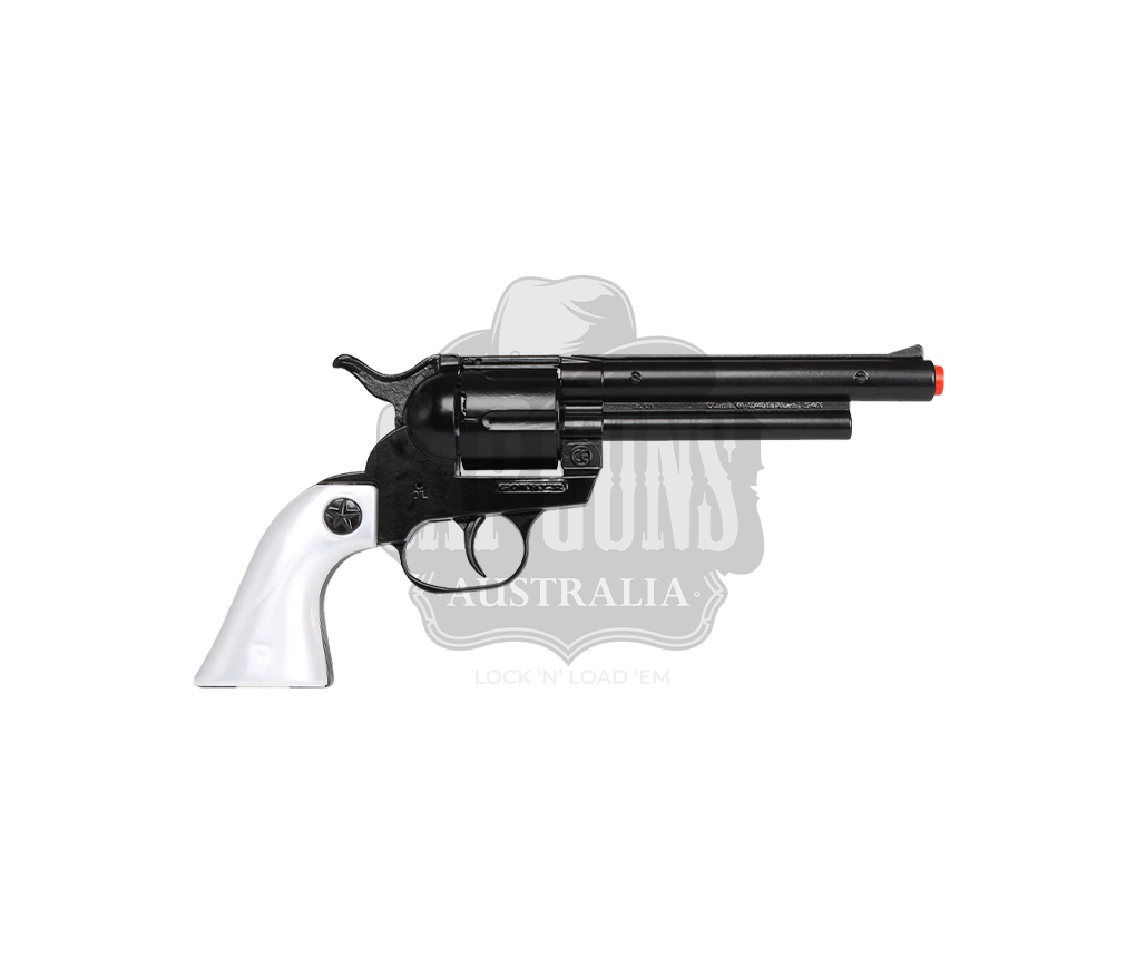 Gonher - Cowboy Revolver - Diecast Colt Peacemaker - 12-Shot - Pearl/Black