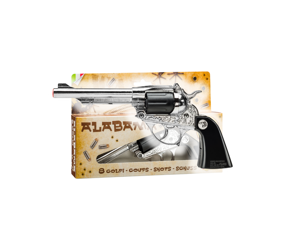 Villa Giocattoli S.R.L - Western Revolver - Arizona Gun Silver - 8-Shot with Box