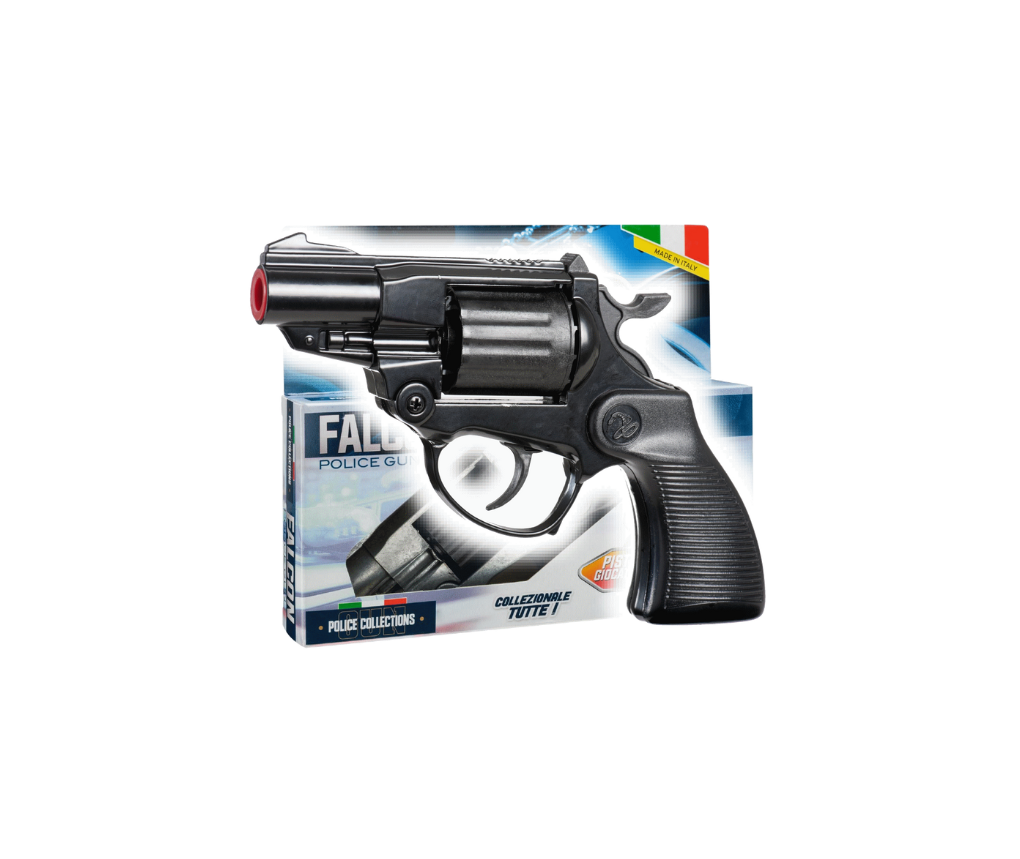 Villa Giocattoli S.R.L - Police Revolver - Falcon Gun Black - 12-shot with Box