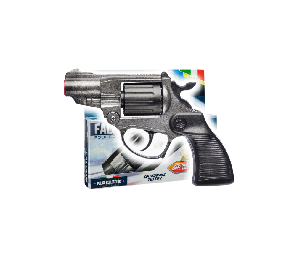 Villa Giocattoli S.R.L - Police Revolver - Falcon Gun Old Metal - 12-shot with Box