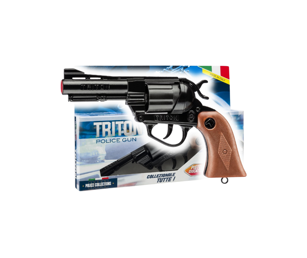 Villa Giocattoli S.R.L - Police Revolver - Triton Gun Black - 12-shot with Box