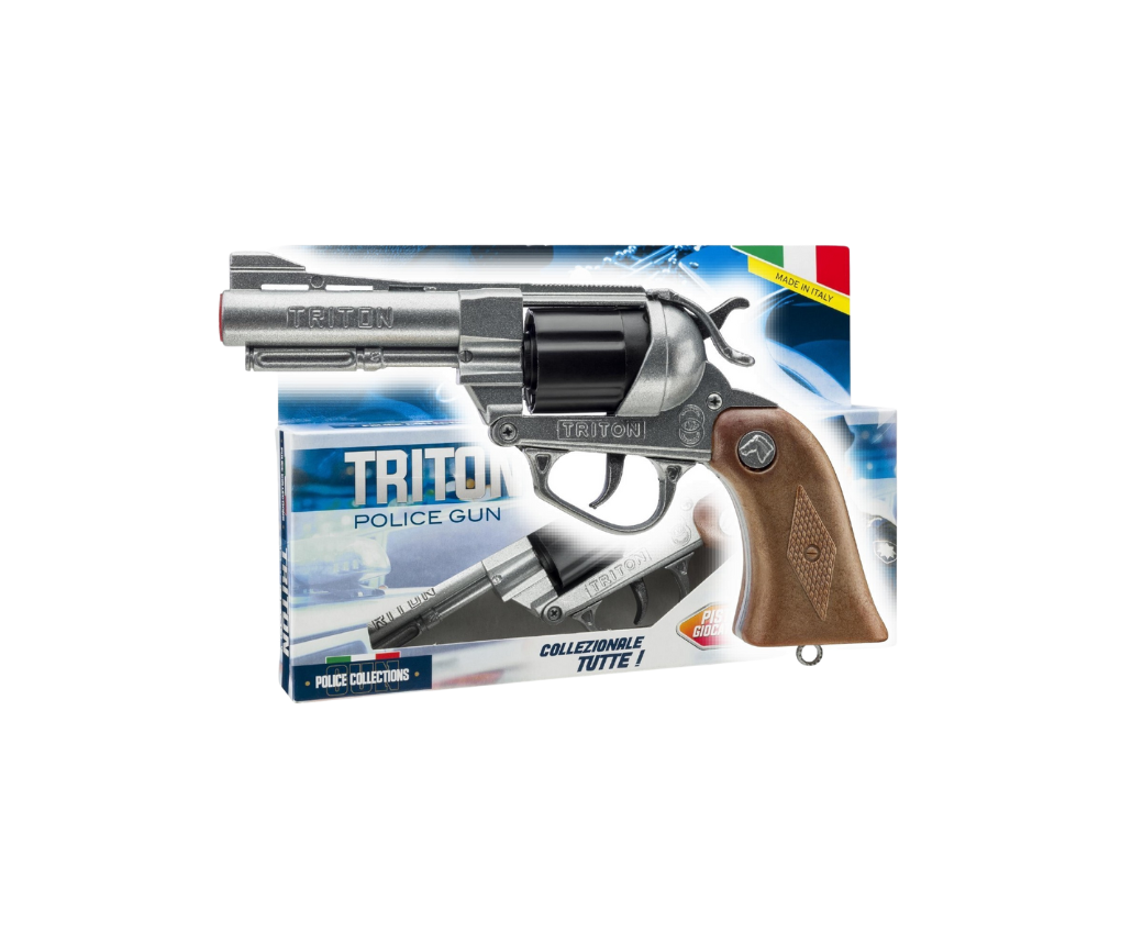Villa Giocattoli S.R.L - Police Revolver - Triton Gun Silver - 12-shot with Box