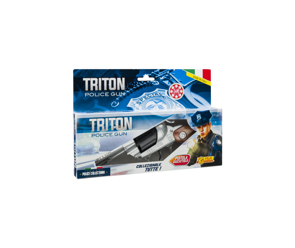 Villa Giocattoli S.R.L - Police Revolver - Triton Gun Silver - 12-shot with Box