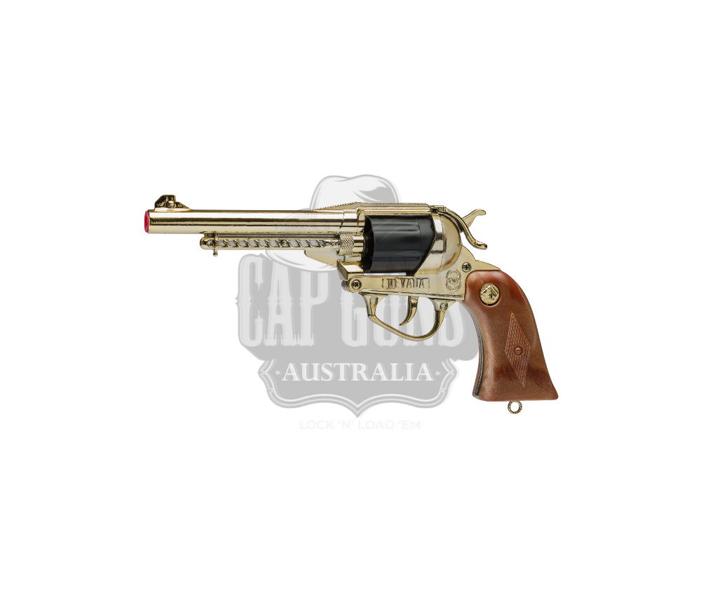 Villa Giocattoli S.R.L - Western Revolver - Nevada Gun Gold - 12-Shot with Box