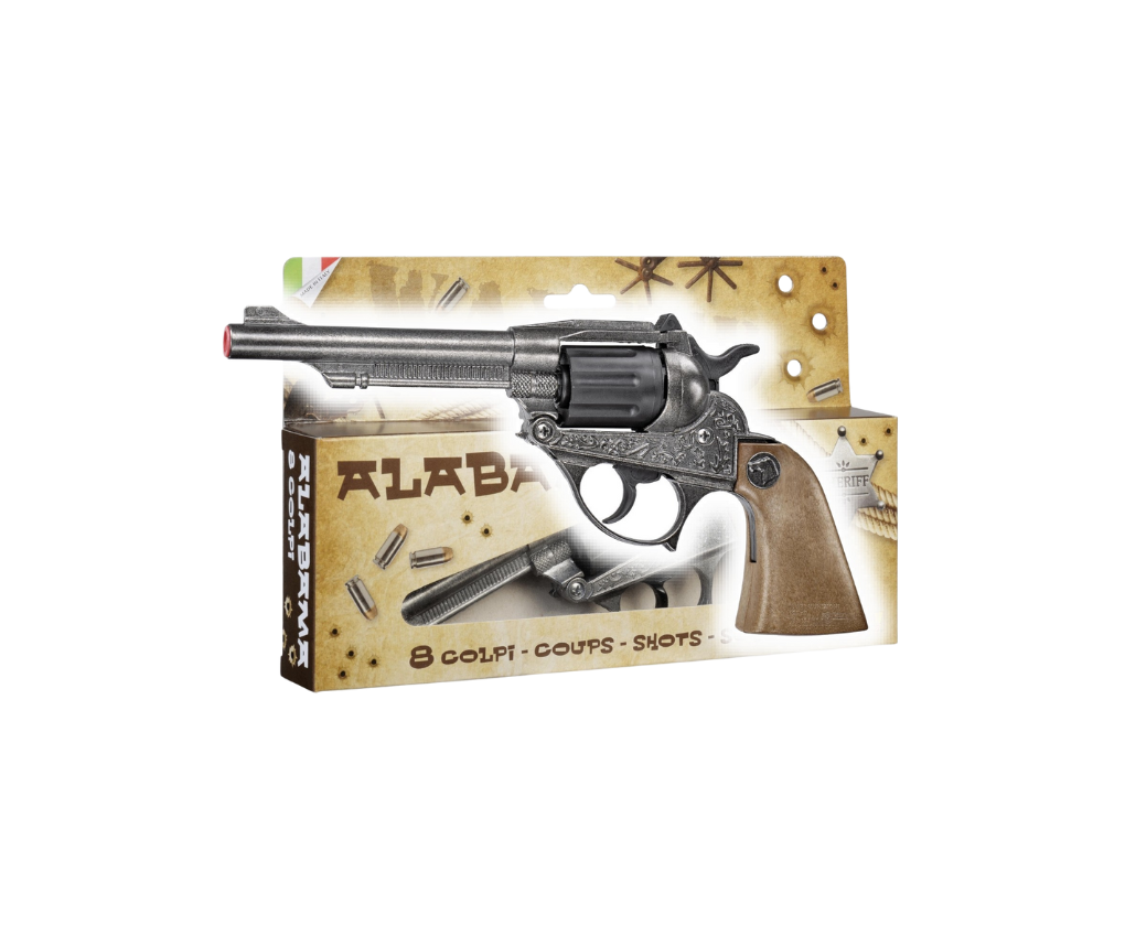 Villa Giocattoli S.R.L - Western Revolver - Alabama Gun Old Metal - 8-Shot with Box