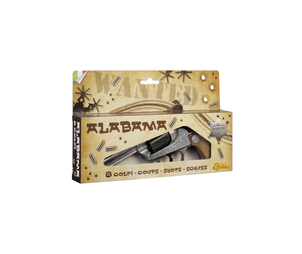 Villa Giocattoli S.R.L - Western Revolver - Alabama Gun Old Metal - 8-Shot with Box