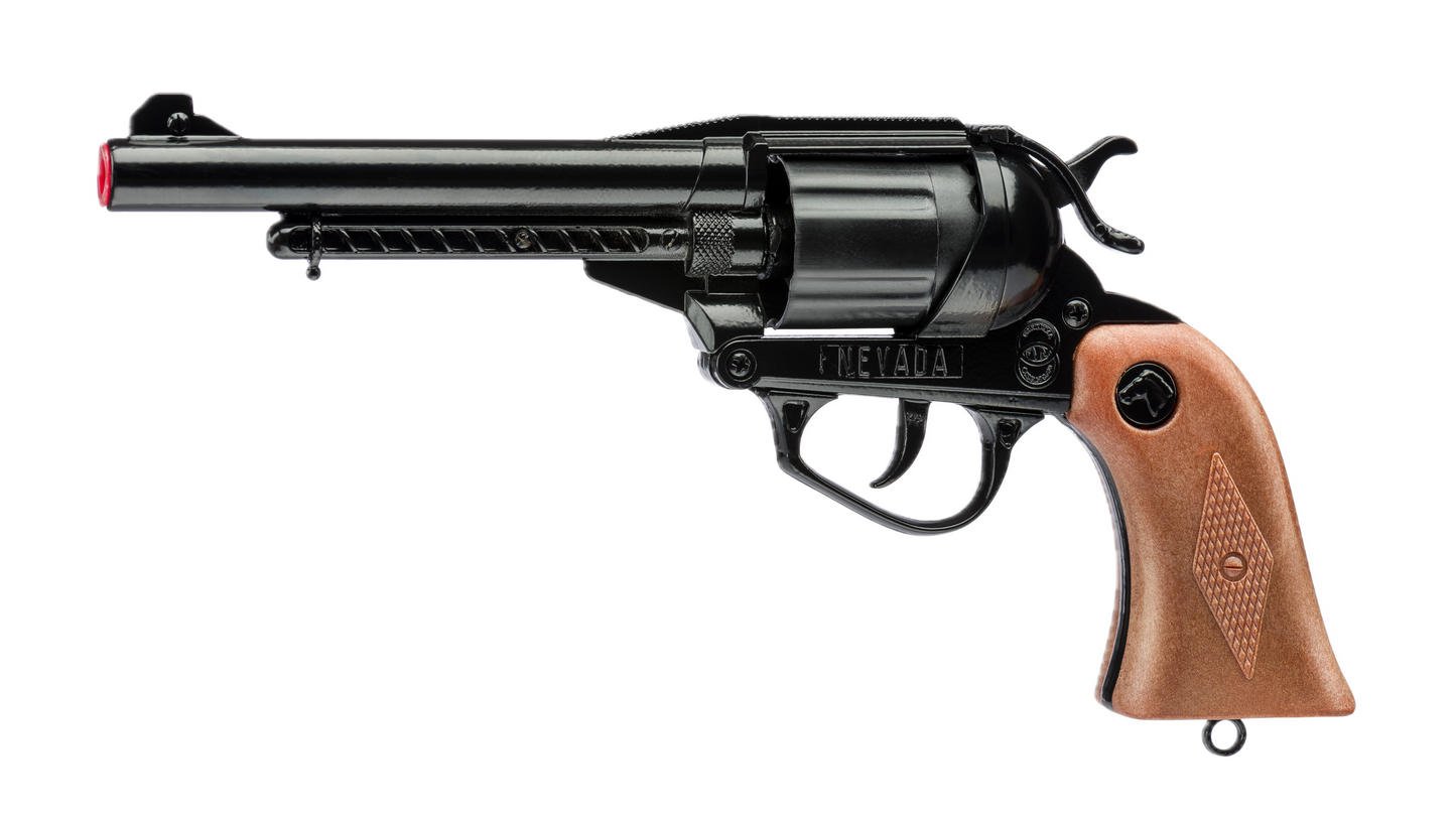 Nevada Black Toy Cap Gun 12-shot Western toy cap gun for imaginative play