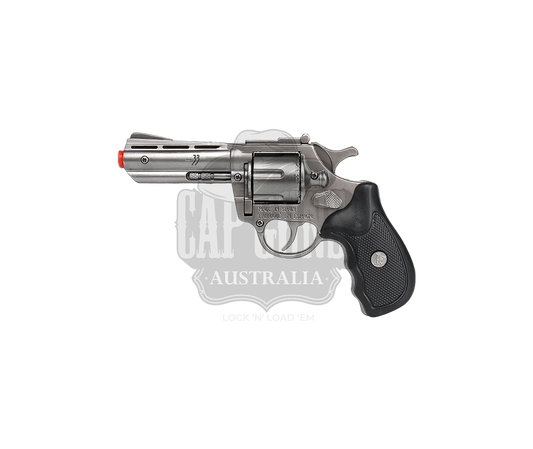 Gonher - Police Python 4" Colt Revolver Colt Cobra - 8-Shot - Diecast Metal - Black/Nickel with Box