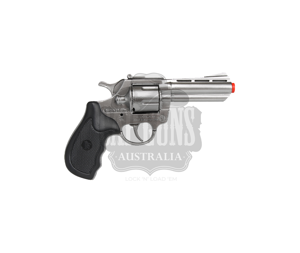 Gonher - Police Python 4" Colt Revolver Colt Cobra - 8-Shot - Diecast Metal - Black/Nickel with Box