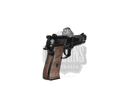 Gonher - Police Pistol 92F Beretta - 8-Shot - Diecast Metal - Brown/Black with Box