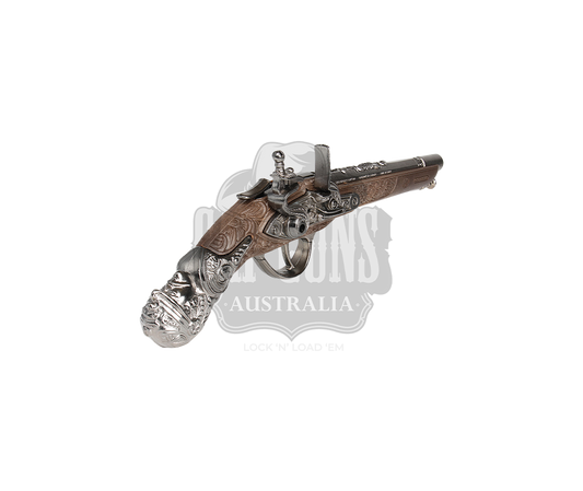 Gonher - Pirate Pistol - 1-Shot - Diecast Metal - Brown/Nickel accent with Box