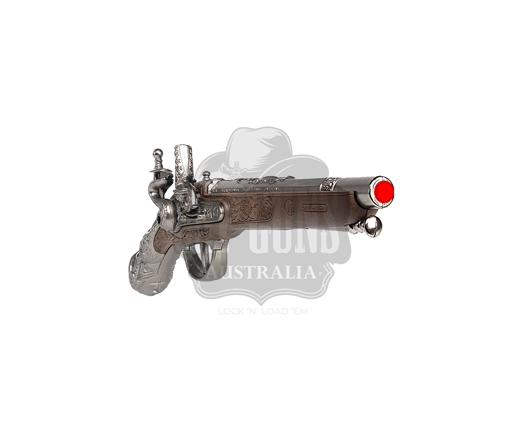 Gonher - Pirate Pistol - 1-Shot - Diecast Metal - Brown/Nickel accent with Box