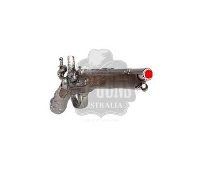 Gonher - Pirate Pistol - 1-Shot - Diecast Metal - Brown/Nickel accent with Box