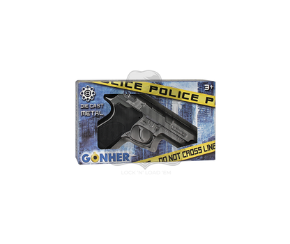 Gonher - Police Pistol Colt M1911 - 8-Shots - Diecast Metal - Black/Gray with Box