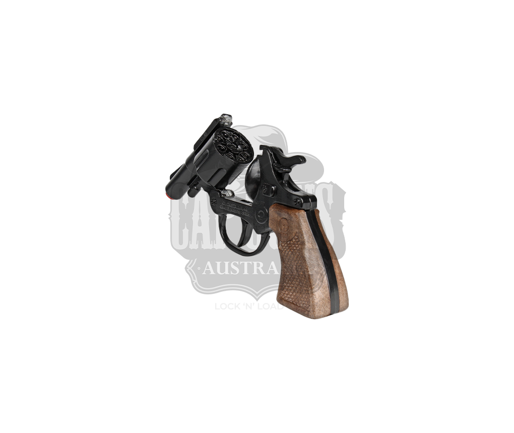 Gonher - Police Revolver -  8-Shots - Diecast Metal - Brown/Black with Box