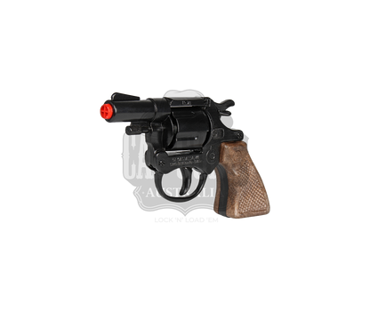 Gonher - Police Revolver -  8-Shots - Diecast Metal - Brown/Black with Box