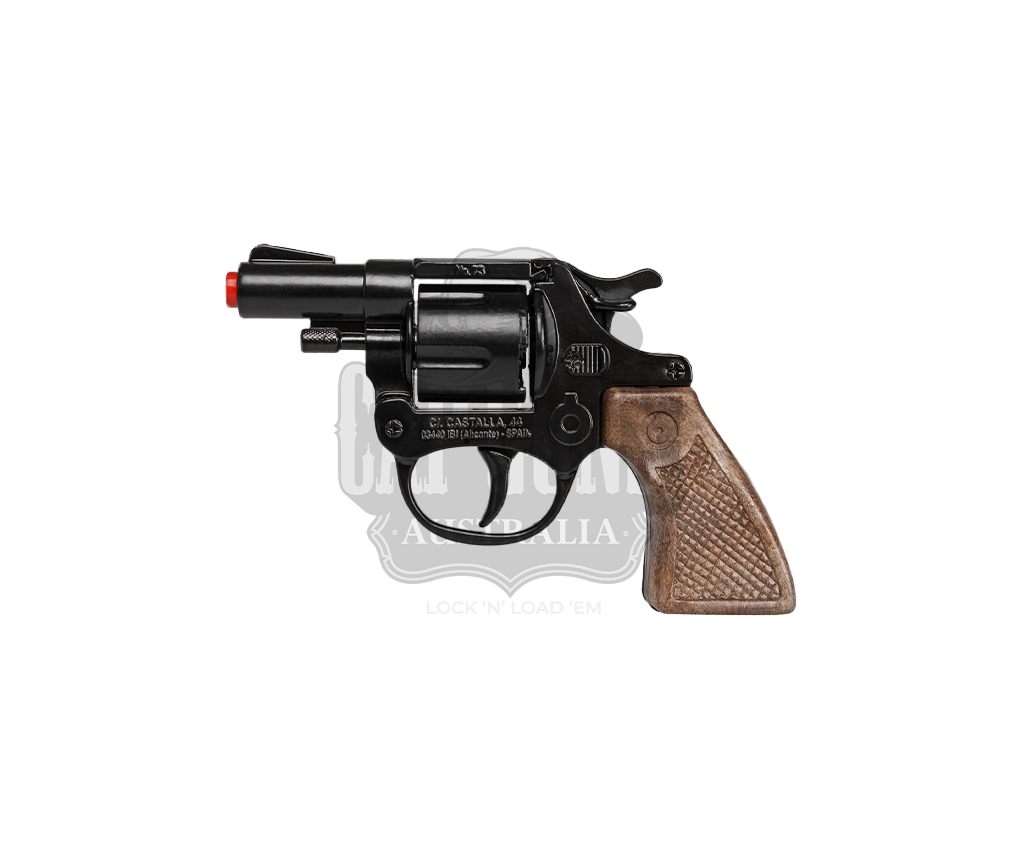 Gonher - Police Revolver -  8-Shots - Diecast Metal - Brown/Black with Box