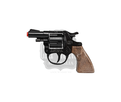Gonher - Police Revolver -  8-Shots - Diecast Metal - Brown/Black with Box
