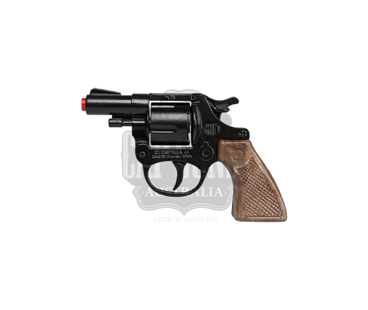 Gonher - Police Revolver -  8-Shots - Diecast Metal - Brown/Black with Box