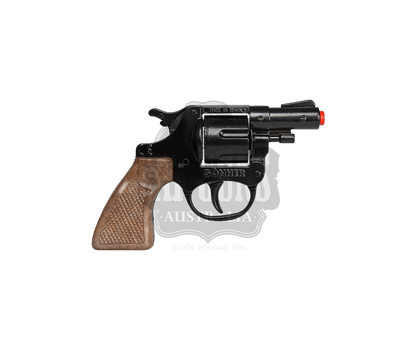 Gonher - Police Revolver -  8-Shots - Diecast Metal - Brown/Black with Box