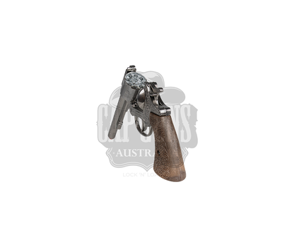 Gonher - Cowboy Revolver - 8-Shots - Diecast Metal - Brown/Nickel with Box