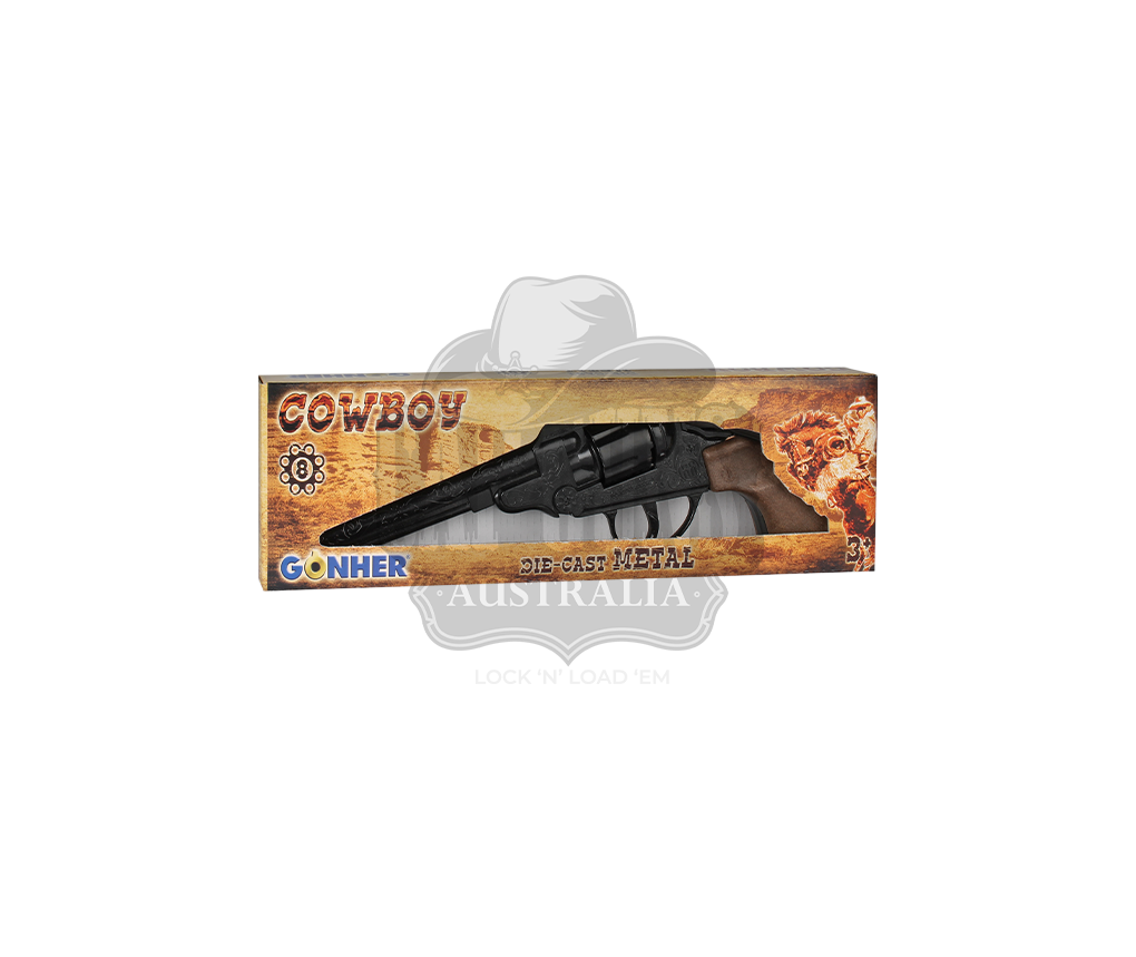 Gonher - Cowboy Colt Revolver 1851 - 8-Shot - Diecast Metal  - Brown/Black with Box