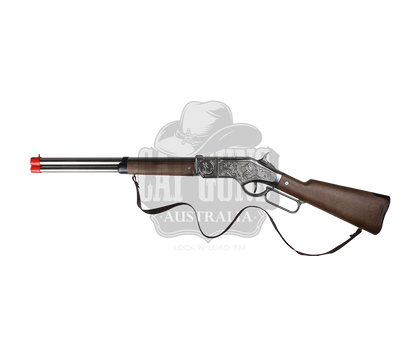 Gonher - Cowboy Winchester Rifle - 8-Shot - 82 cm - Diecast Metal - Brown/Nickel accent and lever action with Box
