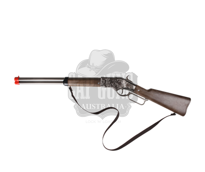 Gonher - Cowboy Winchester Rifle - 8-Shot - 69.5 cm - Diecast Metal - Brown/Nickel accent and lever action with Box