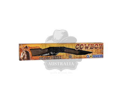 Gonher - Cowboy Winchester Rifle - 8-Shot - 69.5 cm - Diecast Metal - Brown/Black accent and lever action with Box