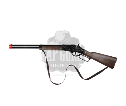 Gonher - Cowboy Winchester Rifle - 8-Shot - 69.5 cm - Diecast Metal - Brown/Black accent and lever action with Box