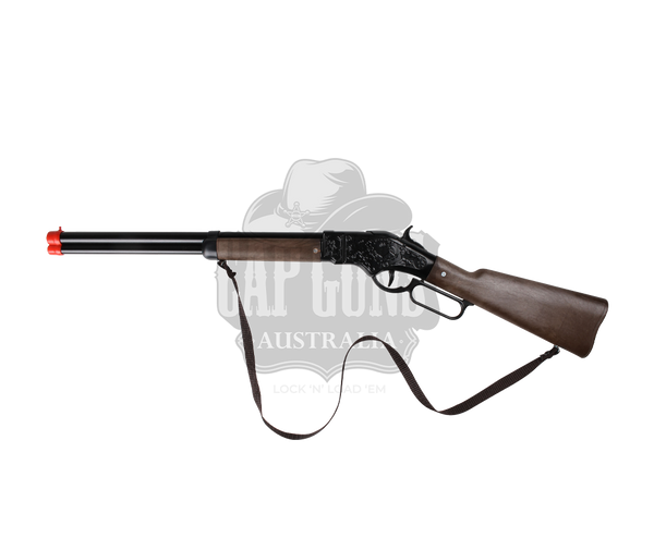Gonher - Cowboy Winchester Rifle - 8-Shot - 69.5 cm - Diecast Metal - Brown/Black accent and lever action with Box