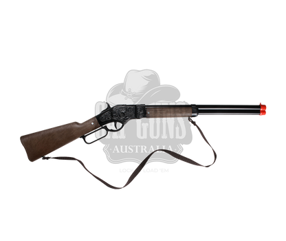 Gonher - Cowboy Winchester Rifle - 8-Shot - 69.5 cm - Diecast Metal - Brown/Black accent and lever action with Box