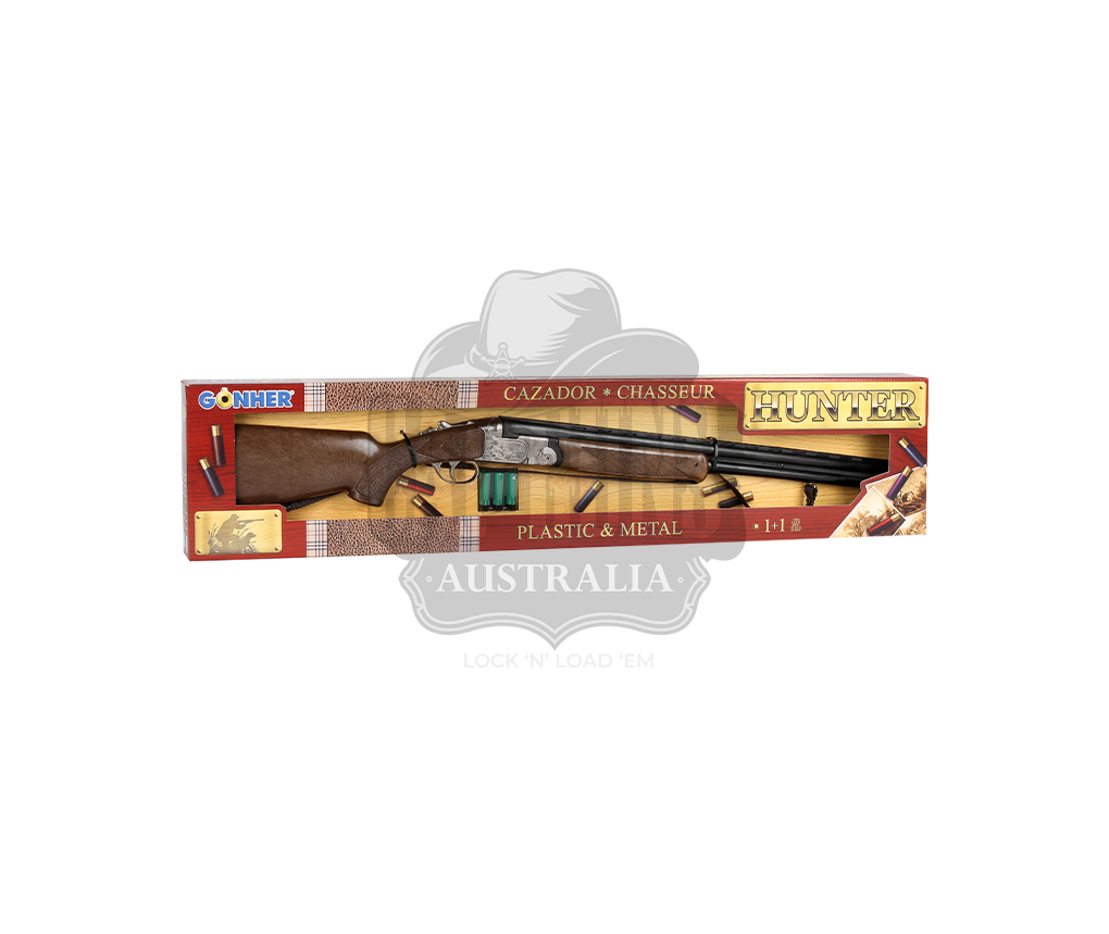 Gonher - Winchester Superimposed 1+1 Shotgun - Plastic & Metal - 85 cm - Brown/Black with Box and 3-Shells included