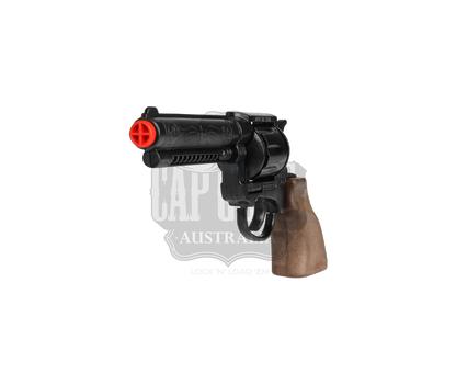 Gonher - Cowboy Revolver - Diecast Metal - 8-Shots - Brown/Black with Box