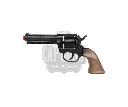 Gonher - Cowboy Revolver - Diecast Metal - 8-Shots - Brown/Black with Box