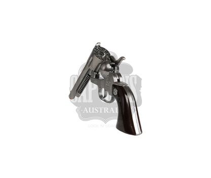 Gonher - Cowboy Revolver - Diecast Peacemaker Western Colt SAA 6 mm - 12-Shot - Black/Nickel with Box