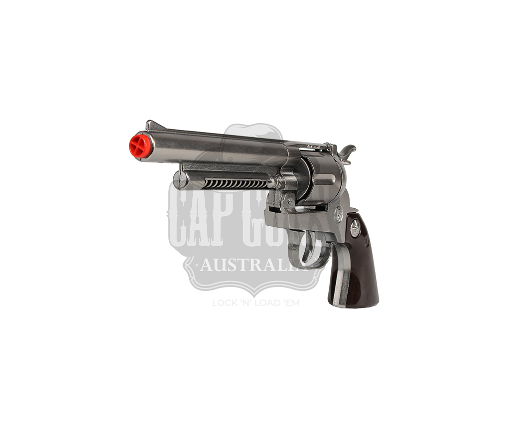 Gonher - Cowboy Revolver - Diecast Peacemaker Western Colt SAA 6 mm - 12-Shot - Black/Nickel with Box
