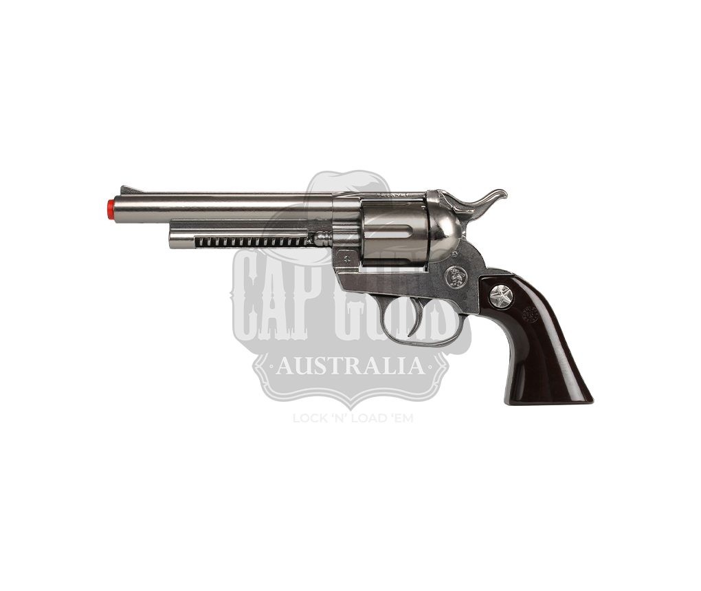 Gonher - Cowboy Revolver - Diecast Peacemaker Western Colt SAA 6 mm - 12-Shot - Black/Nickel with Box