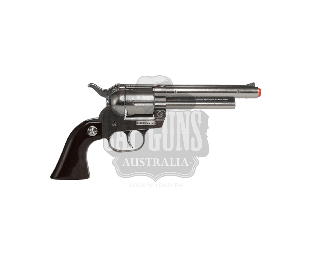 Gonher - Cowboy Revolver - Diecast Peacemaker Western Colt SAA 6 mm - 12-Shot - Black/Nickel with Box