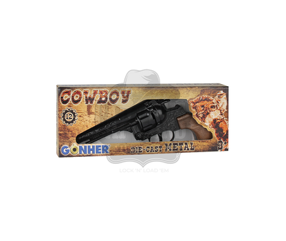 Gonher - Cowboy Revolver - Diecast Colt Navy 1851 - 12-Shots - Brown/Black with Box