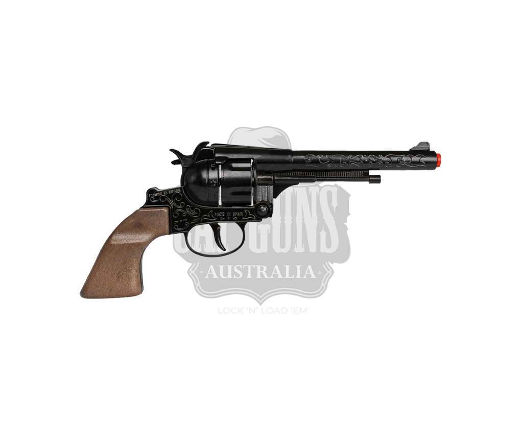 Gonher - Cowboy Revolver - Diecast Colt Navy 1851 - 12-Shots - Brown/Black with Box