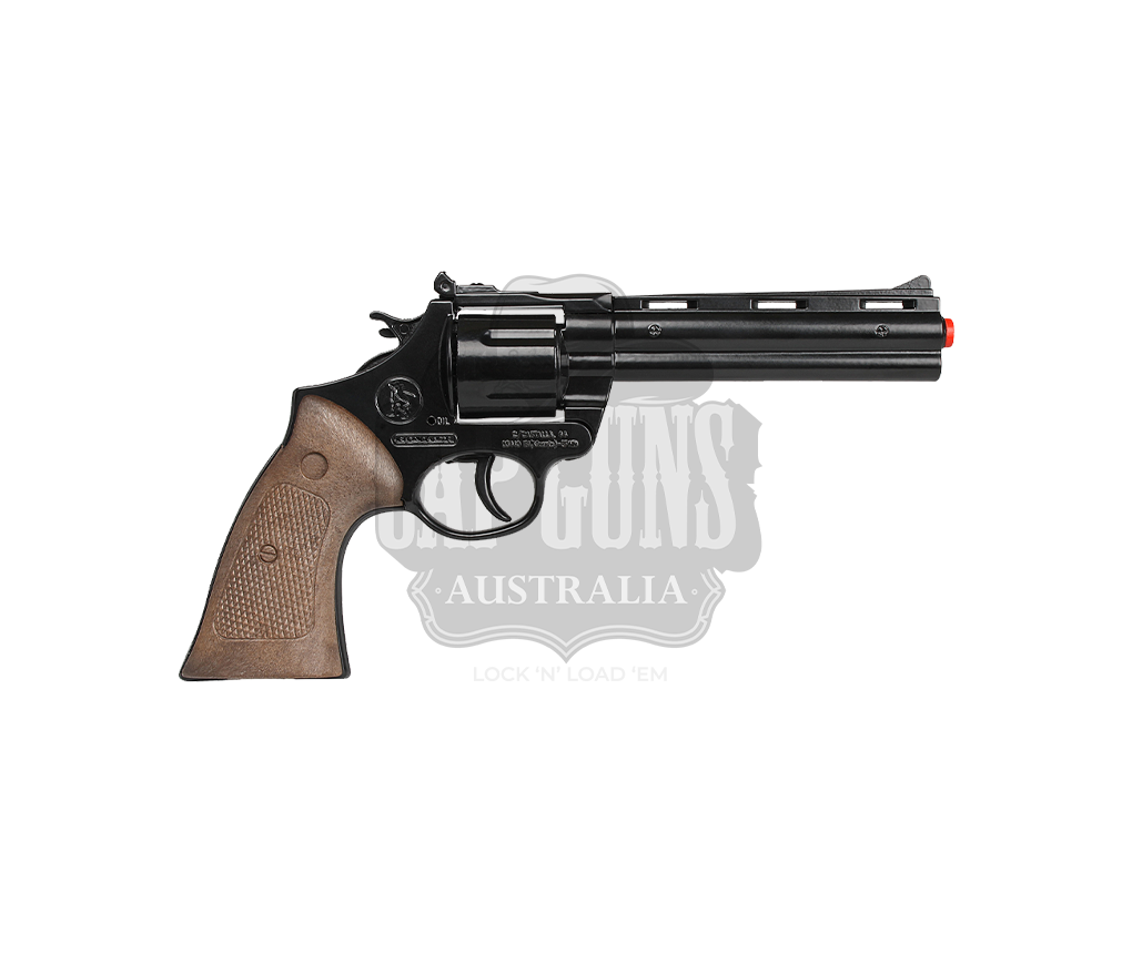 Gonher - Police Revolver - Diecast Metal - Colt Python 6" Brown/Black with Box