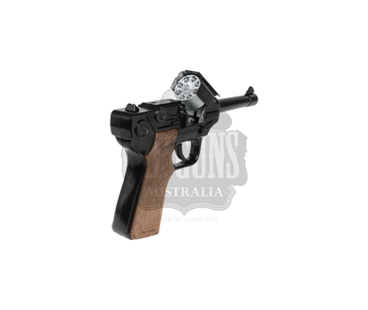 Gonher - Police Luger - Diecast Metal - 8-Shot Brown/Black with Box