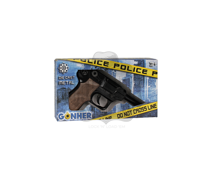 Gonher - Police Luger - Diecast Metal - 8-Shot Brown/Black with Box