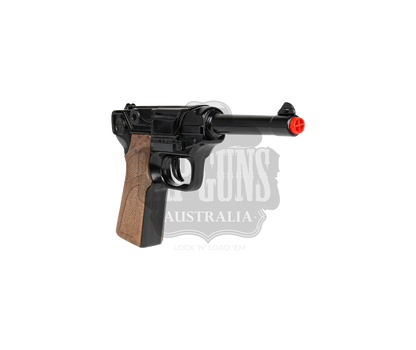 Gonher - Police Luger - Diecast Metal - 8-Shot Brown/Black with Box